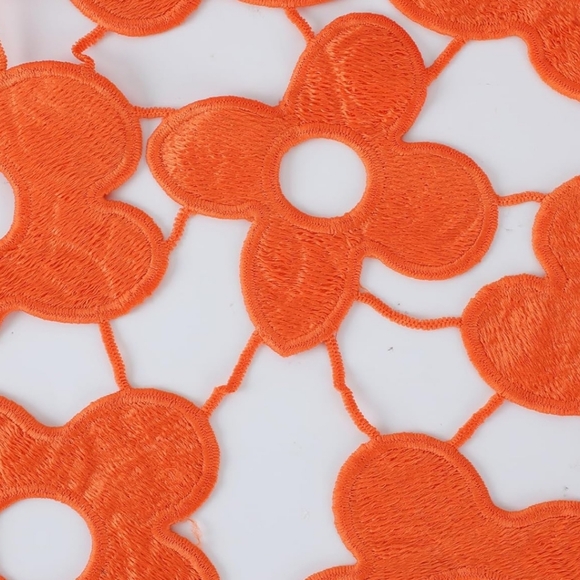 Orange Floral Sheer Top - Picture 3 of 3